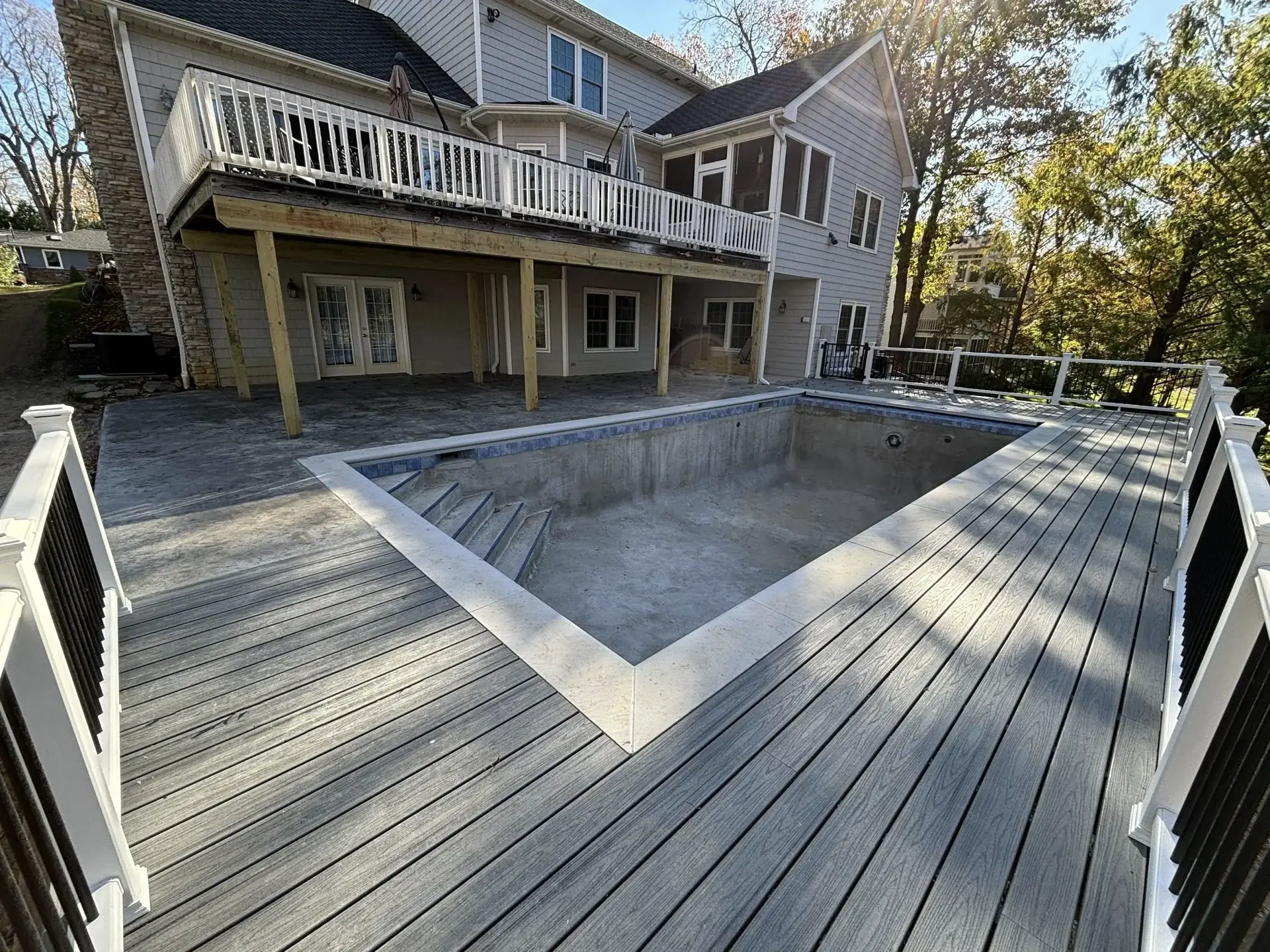 Pool deck from opposite angle